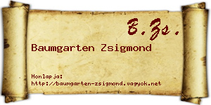 Baumgarten Zsigmond névjegykártya